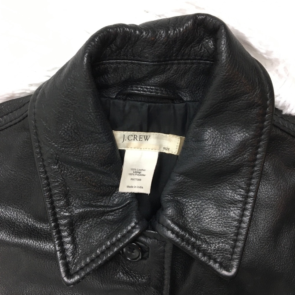 J. Crew Women’s Classic Black Small Leather Jacket - Picture 4 of 8